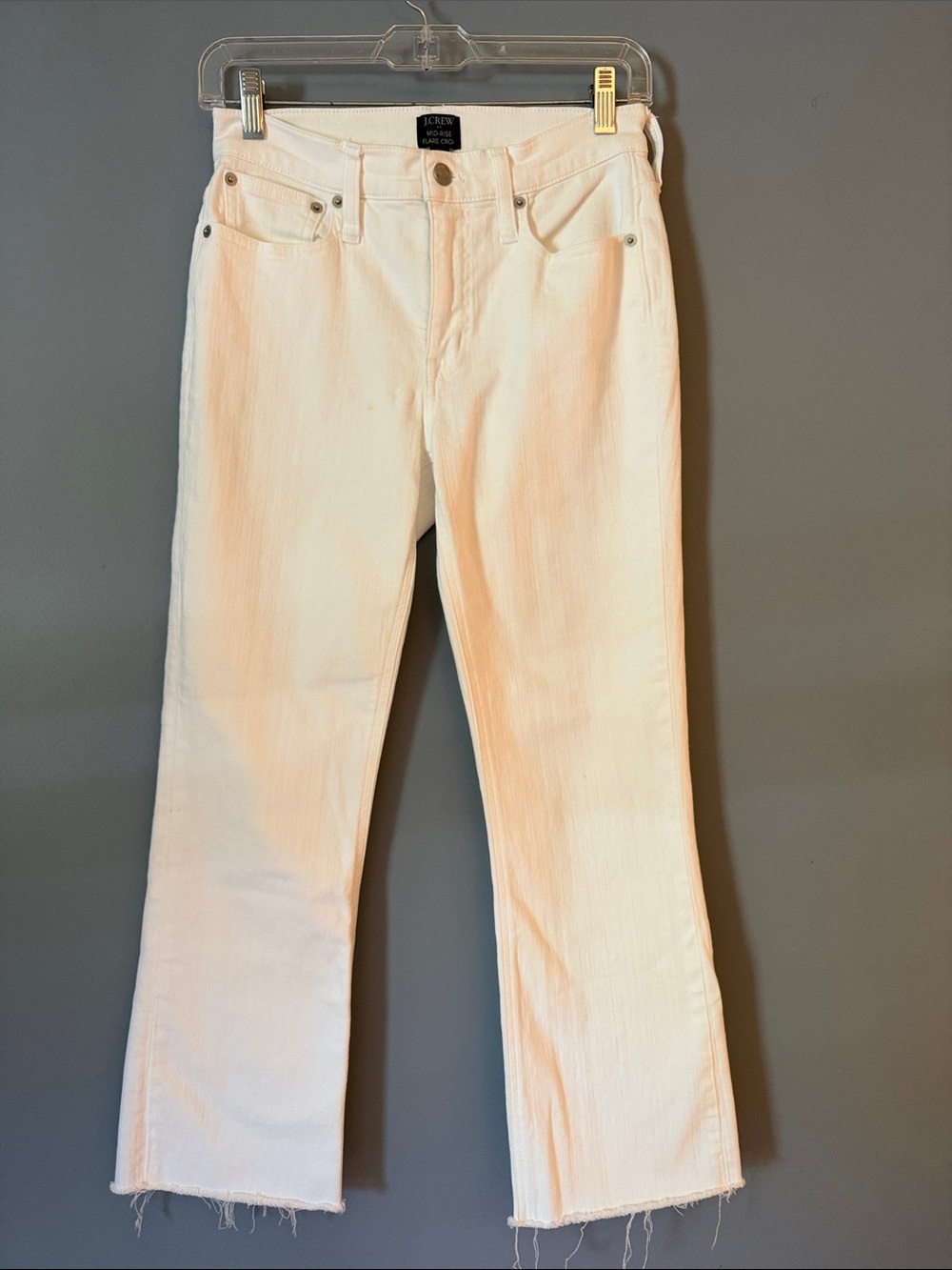 J. Crew Women's white Flare Leg Mid-Rise Jeans Size 26 Like New
